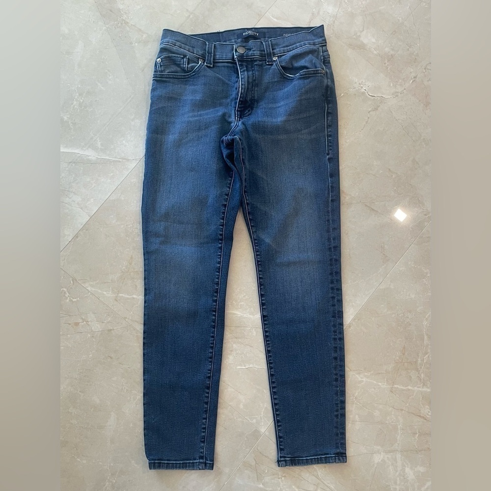 Fidelity Jeans Size 32 Blue Medium Wash Stretch Denim Indie Skinny Super Soft